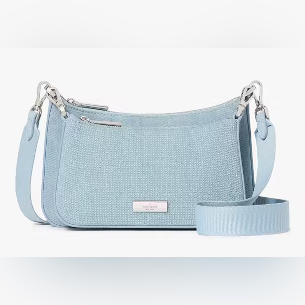 Kate Spade NWT Duet Denim Studded Crossbody.